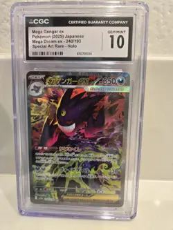 Mega Gengar ex #240/193 Japanese 2025 Pokemon Mega Dream EX CGC 10 Gem Mint - Image 1