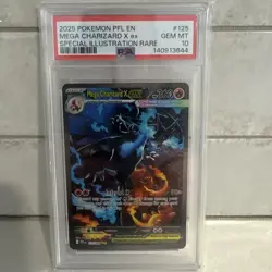 2025 Pokemon PFL En - Phantasmal Flames #125 Mega Charizard X EX PSA 10 GEM MINT - Image 1