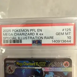 2025 Pokemon PFL En - Phantasmal Flames #125 Mega Charizard X EX PSA 10 GEM MINT - Image 2