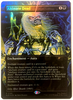 MTG Animate Dead (Rainbow Foil) Secret Lair x Iron Maiden 2189 NM - Image 1