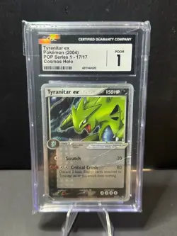 Tyranitar ex 17/17 POP Series 1 Holo CGC 1 Vintage Pokemon Card 2004 POP 2 - Image 1