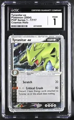 Tyranitar ex 17/17 POP Series 1 Holo CGC 1 Vintage Pokemon Card 2004 POP 2 - Image 3