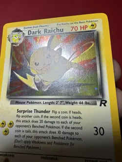 Dark Raichu 83/82 Holo Secret Rare Team Rocket Pokemon Card NM - Image 5