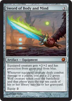 1x Sword of Body and Mind Light Play, English Scars of Mirrodin MTG Magic - Image 1