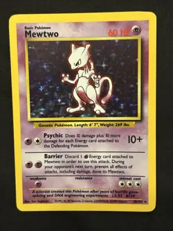 Pokemon TCG Mewtwo Base Set 10/102 Holo 1999-2000 Wizards - Image 1