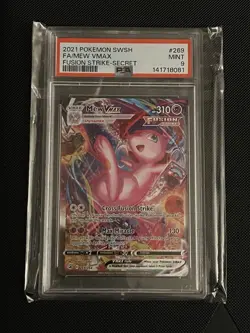 2021 POKEMON SWORD & SHIELD FUSION STRIKE 269 FULL ART/MEW VMAX SECRET PSA 9 - Image 1