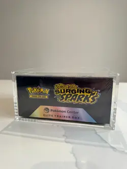 Surging Sparks Pokemon Center Elite Trainer Box - Sealed ETB with ACRYLIC CASE - Image 5
