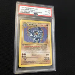 1999 Pokemon TCG Machamp SHADOWLESS 8/102 Holo 1st Edition PSA 8 NM-MT Graded - Image 1