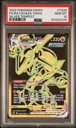 PSA 10 - 2022 POKEMON SWORD & SHIELD SILVER TEMPEST TG29 FULL ART/RAYQUAZA VMAX - Image 1