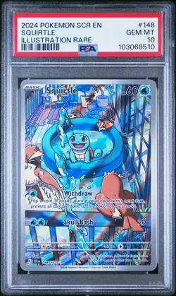 Pokemon TCG Squirtle 148/142 Stellar Crown Illustration Rare PSA 10 GEM MINT - Image 1