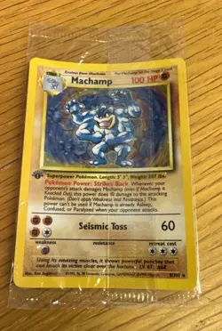 1995 - 1999 Rare Pokemon Card 1st Edition Machamp Mint Condition Sealed - Image 2
