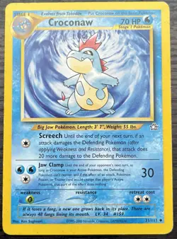 Croconaw 31/111 Pokemon TCG WOTC Neo Genesis Uncommon Heavily Played HP - Image 1