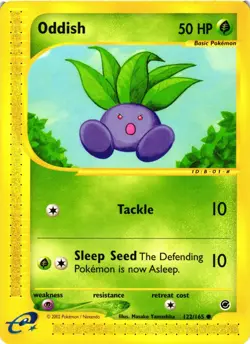 Pokemon TCG Oddish Common Normal Expedition 122/165 NM - Image 1