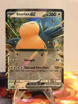 Pokemon TCG - Snorlax ex EX Double Rare PRE SV: Prismatic Evolutions 076/131 NM - Image 1