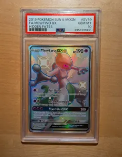 2019 Mewtwo GX Full Art #SV59 Hidden Fates Shiny Vault Pokemon PSA 10 GEM - Image 1