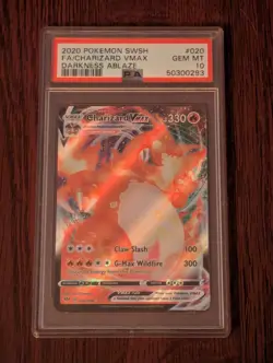 2020 Pokemon SWSH Darkness Ablaze Charizard VMAX #020 PSA 10 GEM MINT - Image 1