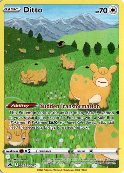 Ditto GG22/GG70 Pokemon Crown Zenith: Galarian Gallery Ultra Rare NM - Image 1