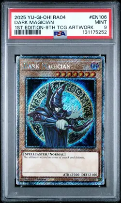 2025 YU-GI-OH! RA04-QUARTER CENTURY STAMPEDE #EN106 DARK MAGICIAN PSA 9 - Image 1