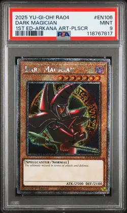 2025 YU-GI-OH! RA04-QUARTER CENTURY STAMPEDE #EN106 DARK MAGICIAN PSA 9 - Image 1