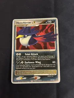 Honchkrow LV.X Holo Ultra Rare Secret Wonders Pokemon TCG 132/132 LP - Image 1