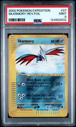 2002 POKEMON EXPEDITION #27 SKARMORY-REVERSE FOIL PSA 9 - Image 1