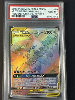 Pokemon - Hidden Fates - 2019 - Moltres & Zapdos & Articuno GX - 69/68 - PSA 10 - Image 1