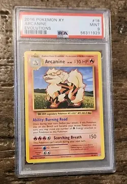 2016 Pokemon XY Evolutions #18 - PSA Mint 9 - ARCANINE - Image 1