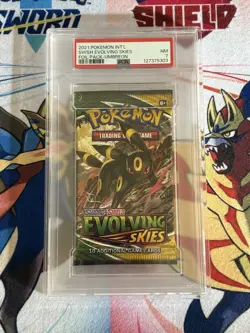 Pokemon Evolving Skies Umbreon Art Authentic Graded Sealed Booster Pack PSA 7 - Image 1