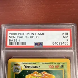 Pokemon TCG Venusaur Holo Rare Base Set 2 PSA 7 2000 #18/130 Wizards - Image 2