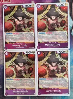 4x Monkey.D.Luffy OP07-073 Rare Englisch PLAYSET NM One Piece - Image 1