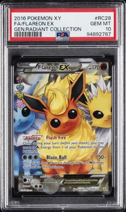 2016 POKEMON XY GENERATIONS RADIANT COLLECTION #RC28 FULL ART/FLAREON EX PSA 10 - Image 1