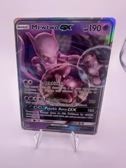 Pokemon TCG Mewtwo GX SM196 Black Star Promo, MP - Image 1