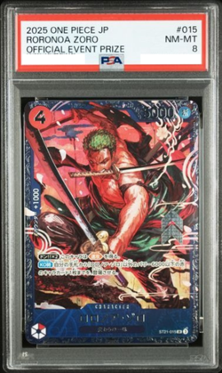 PSA 8 Zoro ST21-015 Flagship Battle 2025 Top 8 Prize ONE PIECE Card Japanese - Image 1