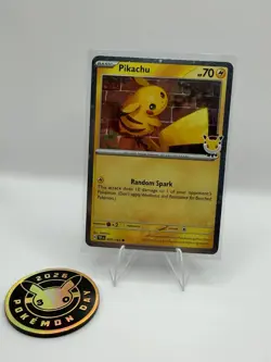 Pikachu Pokemon Day 2026 Promo Card 051/162 with coin - Image 1