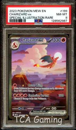 PSA 8 NM-MINT Charizard Ex 199/165 SPECIAL ILLUSTRATION RARE Pokemon Card 987 - Image 1