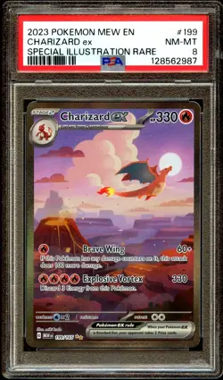 PSA 8 NM-MINT Charizard Ex 199/165 SPECIAL ILLUSTRATION RARE Pokemon Card 987 - Image 2