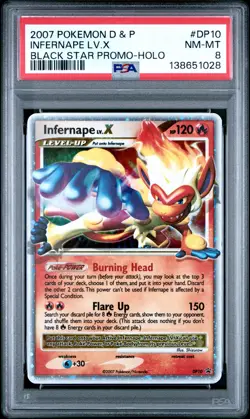 2007 POKEMON DIAMOND & PEARL BLACK STAR PROMO HOLO #DP10 INFERNAPE LV.X PSA 8 - Image 1