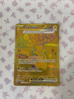 Pokemon TCG English Prismatic Evolutions Pikachu ex Hyper Rare Gold 179/131 - NM - Image 1