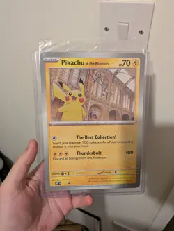 Pikachu Museum, Pokemon Natural History Museum Jumbo Promo, Sealed in Toploader - Image 1