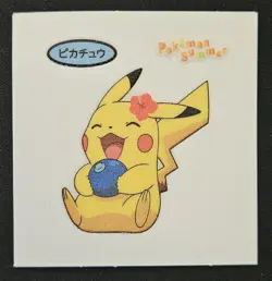 Japanese Flower Pikachu Daiichi Pan Deco Summer Sticker Pokemon Trading CG NM - Image 1