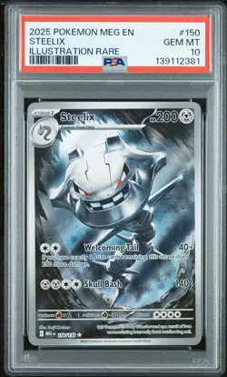 2025 POKEMON MEG EN-MEGA EVOLUTION ILLUSTRATION RARE #150 STEELIX PSA 10 - Image 1