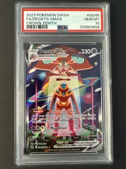 Pokemon - Crown Zenith - 2023 - Deoxys VMAX - GG45 - PSA 10 - Image 1