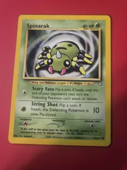 Spinarak 75/111 Neo Genesis Pokemon TCG Common/Uncommon Non Holo VG Condition - Image 1