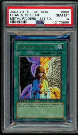 Change Of Heart MRD-060 1st Edition Ultra Rare Yugioh PSA 10 *695 - Image 1