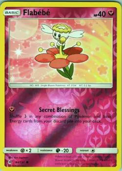Flabebe 84/131 Common - Pokemon TCG SM: Forbidden Light - Reverse Holo (NM) - Image 1
