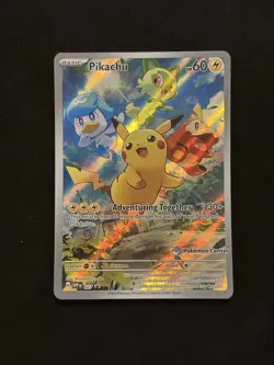 Pokemon TCG Pikachu Pokemon Center Stamped Promo Exclusive SVP 027 - Image 1