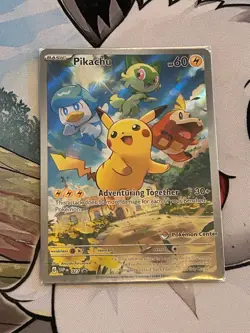 Pokemon TCG Pikachu Pokemon Center Stamped Promo Exclusive SVP 027 - Image 1