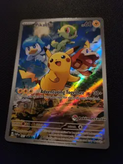Pikachu 027 SVP Pokemon TCG Pokemon Center Stamped Promo Exclusive - Image 2