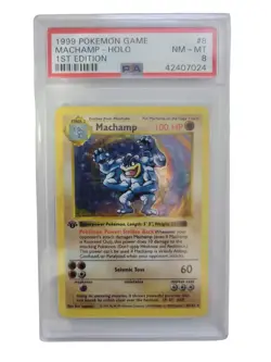 1999 Pokemon TCG Machamp SHADOWLESS 8/102 Holo 1st Edition Base Set PSA 8 Nm-mt - Image 1