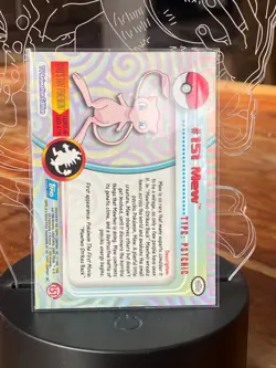 Mew #151 Pokemon Topps 1999/2000 TV Animation Blue Logo Series 1 - Image 2